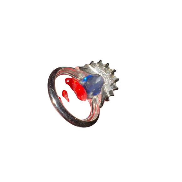 Ring / Avon / Princess Majestic / Blue Sapphire / Faux / Cocktail / Vintage - Picture 4 of 7